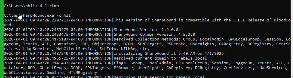 BloodHound NXC collection output for obiwan